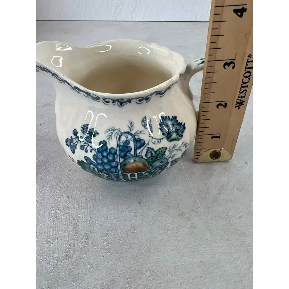 Antique Masons Ironstone of England Royal Blue Fruit‎ Basket Creamer